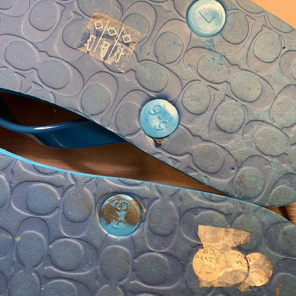 Coach star flip-flops worn once (partial tags)